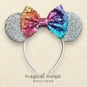 Silver Spaceship Earth Minnie Ears | EPCOT-Inspired Mouse Headband